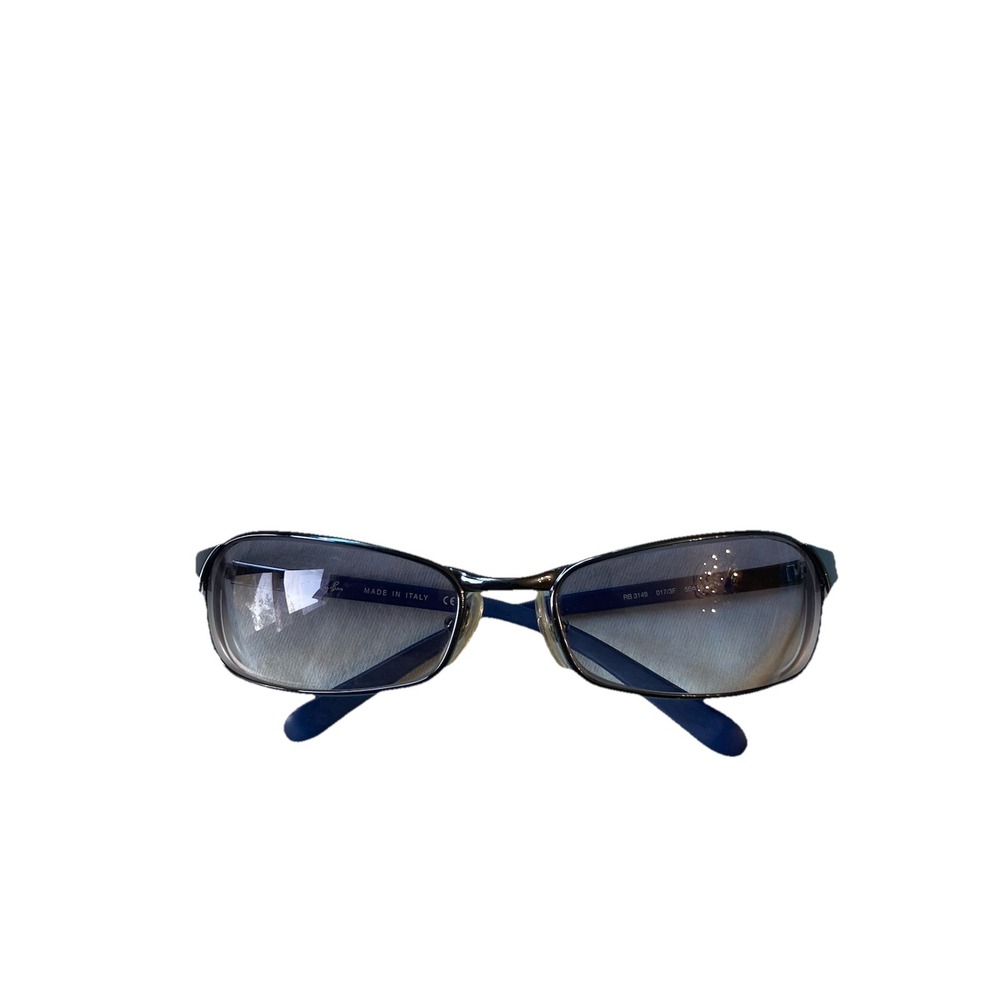 Ray Ban RB 3149 Blue Metal Rectangular Glasses Made in Italy 56-18 Frames Only